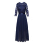 👗 LIMITED-TIME 50% OFF! Women's 3/4 Sleeve Lace Chiffon Maxi Dress, Formal Evening Wedding Guest Long Gown