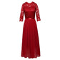 👗 LIMITED-TIME 50% OFF! Women's 3/4 Sleeve Lace Chiffon Maxi Dress, Formal Evening Wedding Guest Long Gown