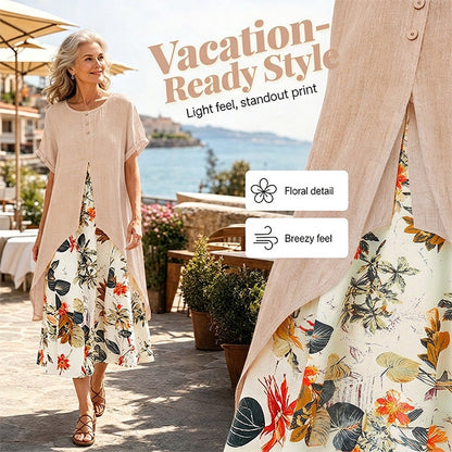 ⏳Limited-time 50% off⏰Women's Layered Look Floral Print Casual Dress💐👗