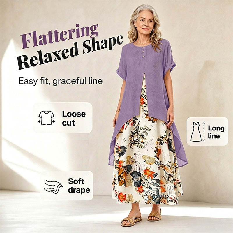 ⏳Limited-time 50% off⏰Women's Layered Look Floral Print Casual Dress💐👗