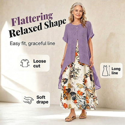 ⏳Limited-time 50% off⏰Women's Layered Look Floral Print Casual Dress💐👗