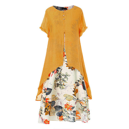 ⏳Limited-time 50% off⏰Women's Layered Look Floral Print Casual Dress💐👗