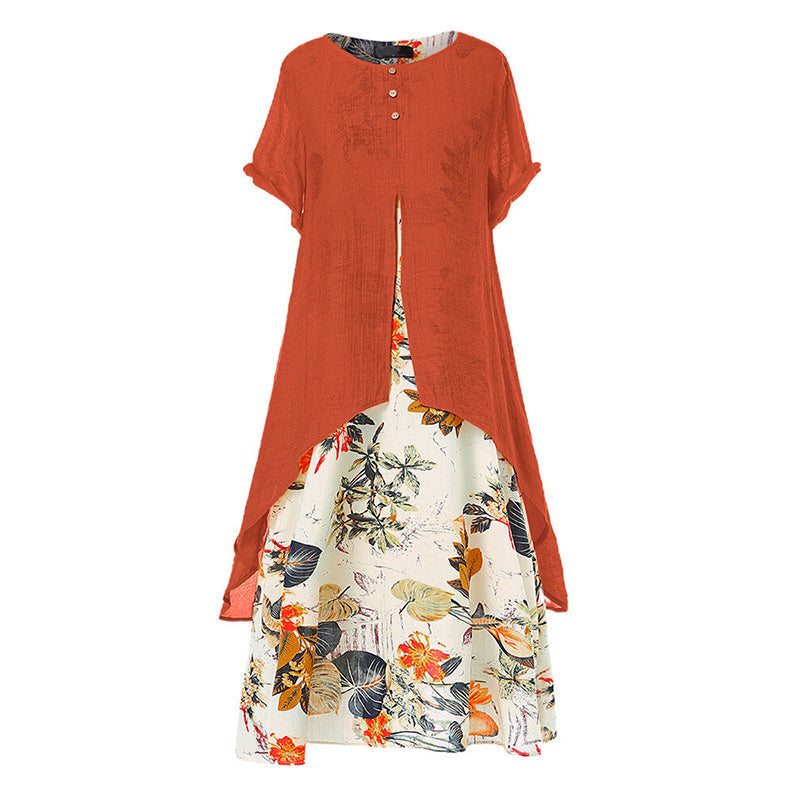 ⏳Limited-time 50% off⏰Women's Layered Look Floral Print Casual Dress💐👗
