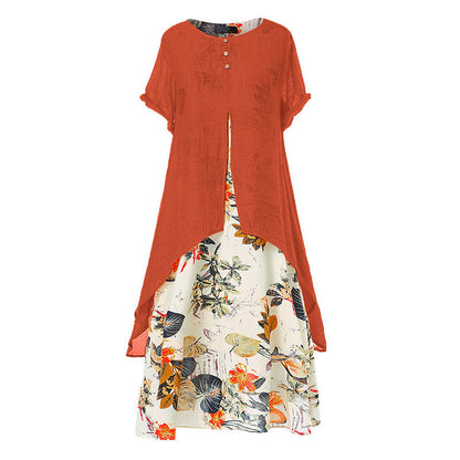⏳Limited-time 50% off⏰Women's Layered Look Floral Print Casual Dress💐👗