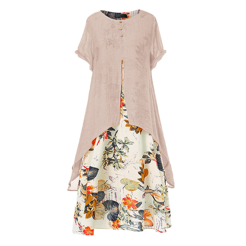 ⏳Limited-time 50% off⏰Women's Layered Look Floral Print Casual Dress💐👗