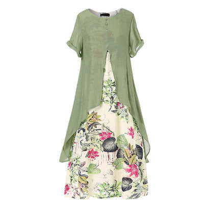 ⏳Limited-time 50% off⏰Women's Layered Look Floral Print Casual Dress💐👗