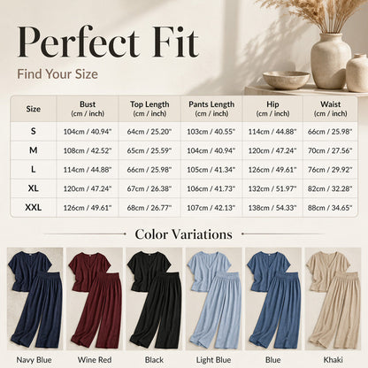 Women Casual Cotton Linen Loungewear Set