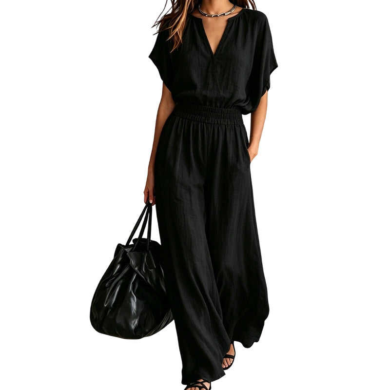 Women Casual Cotton Linen Loungewear Set