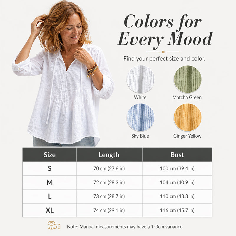 Women's Casual V-Neck Tie Pleated Top
