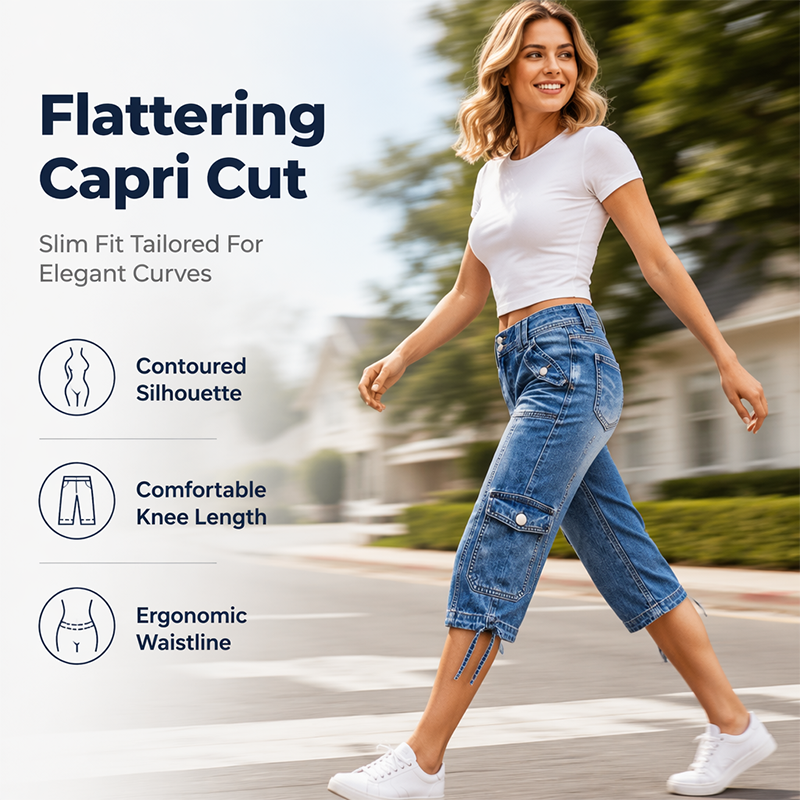 Women's Straight Leg Capri Jeans