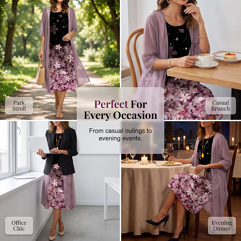 Flattering Floral Dress Set