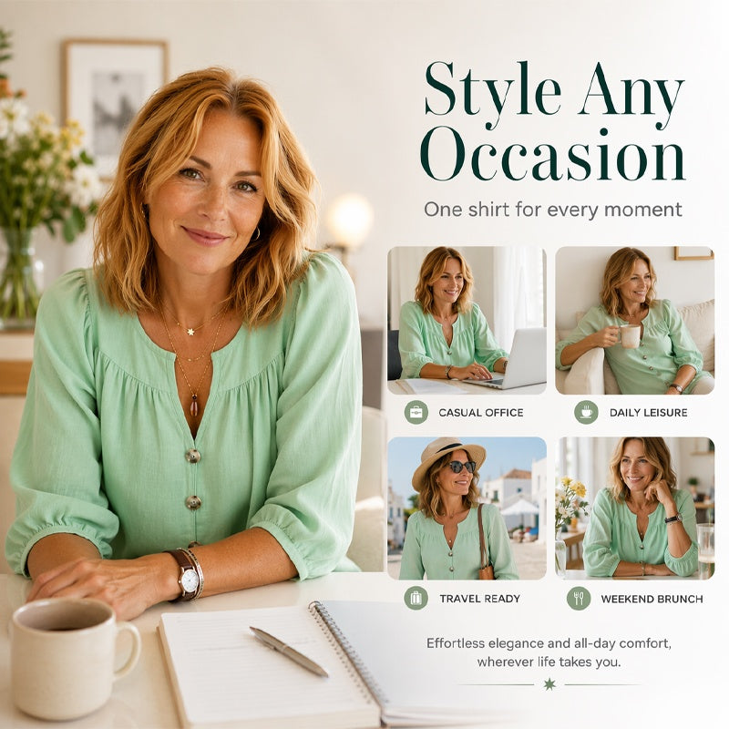 Women's 3/4 Sleeve Loose Fit Tunics Top