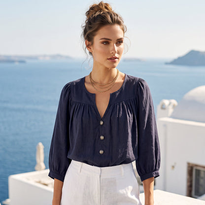 Women's 3/4 Sleeve Loose Fit Tunics Top