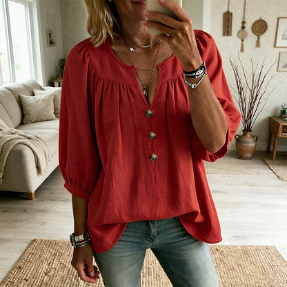 Women's 3/4 Sleeve Loose Fit Tunics Top