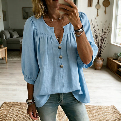 Women's 3/4 Sleeve Loose Fit Tunics Top
