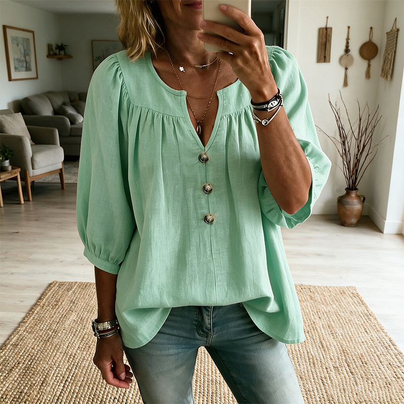 Women's 3/4 Sleeve Loose Fit Tunics Top