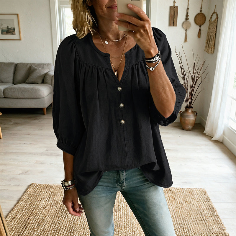 Women's 3/4 Sleeve Loose Fit Tunics Top