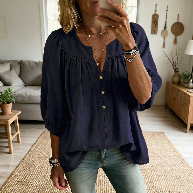 Women's 3/4 Sleeve Loose Fit Tunics Top