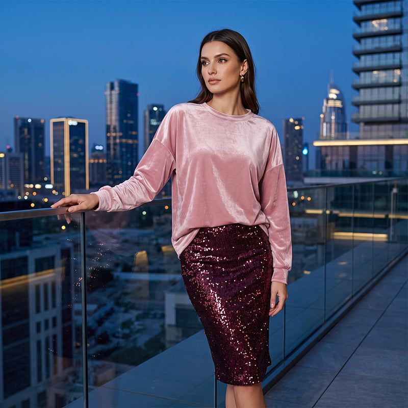 Women's Casual Crewneck Long Sleeve Top