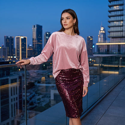 Women's Casual Crewneck Long Sleeve Top