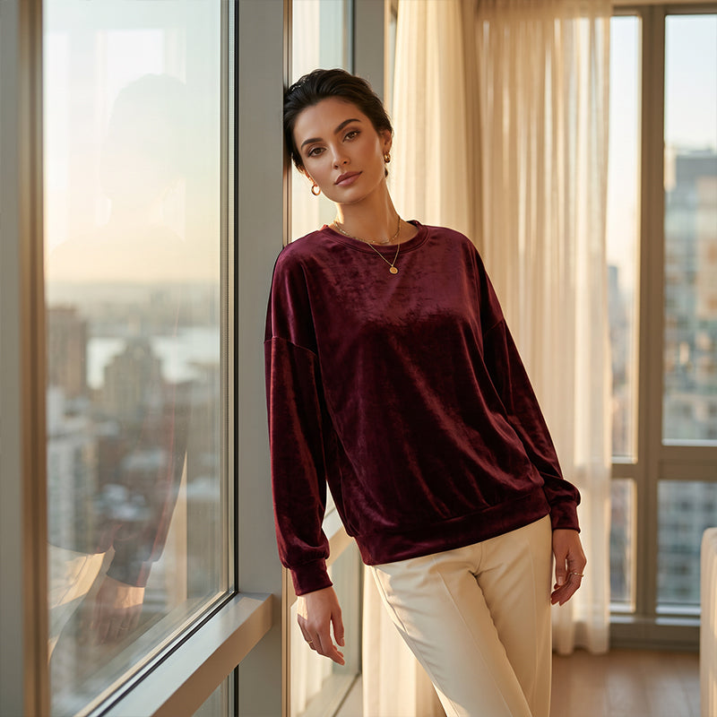 Women's Casual Crewneck Long Sleeve Top