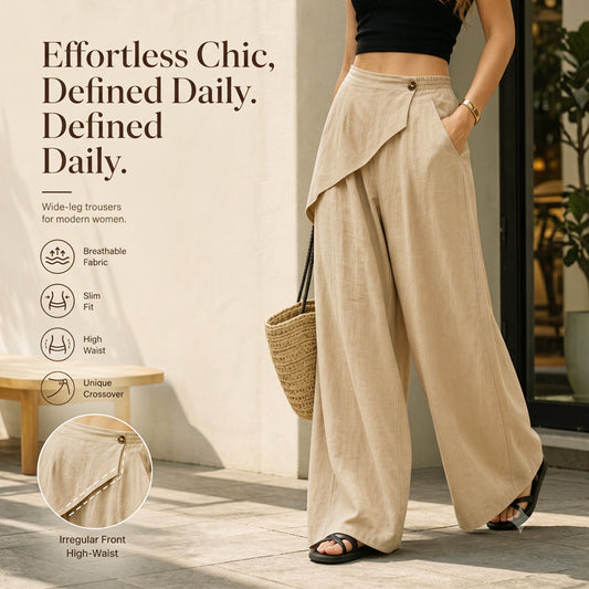 Women's Irregular Wrap Wide-Leg Pants