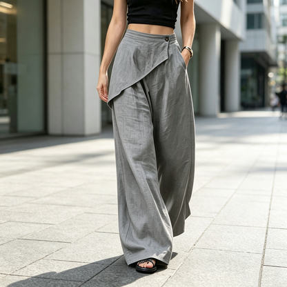 Women's Irregular Wrap Wide-Leg Pants