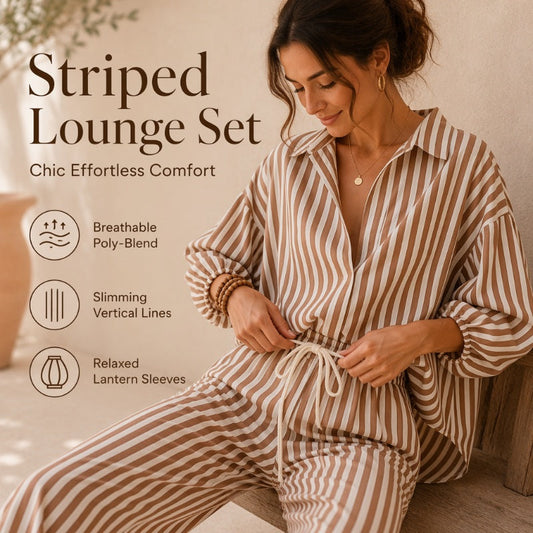 Women's Casual Striped Two-Piece Set