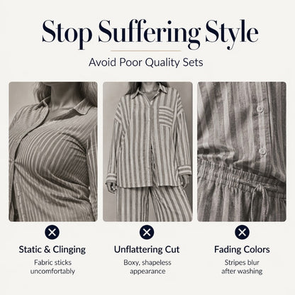 Women's Casual Striped Two-Piece Set