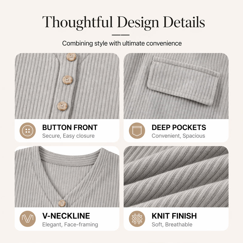 Women's V-Neck Vertical Stripe Knit Dress