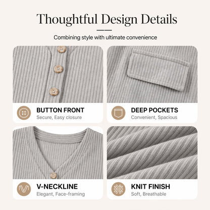 Women's V-Neck Vertical Stripe Knit Dress