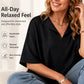 🌸👚 LIMITED-TIME 51% OFF! Women’s Textured Split V-Neck Tunic Top – Breezy Batwing Sleeves, Relaxed Fit & All-Day Comfort ✨