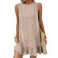 Women's Casual Sleeveless Ruffle Hem Mini Dress