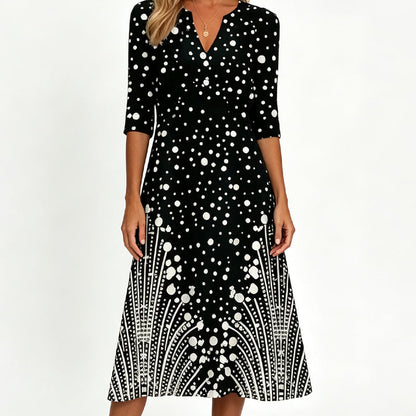 Women's Casual V-Neck Printed Dress