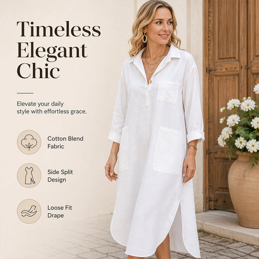 Women's Casual Loose Fit Maxi Shirt Dress