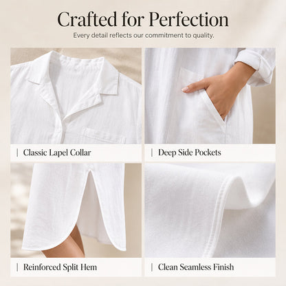 Women's Casual Loose Fit Maxi Shirt Dress