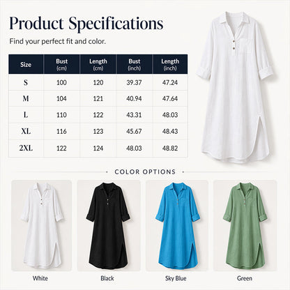 Women's Casual Loose Fit Maxi Shirt Dress