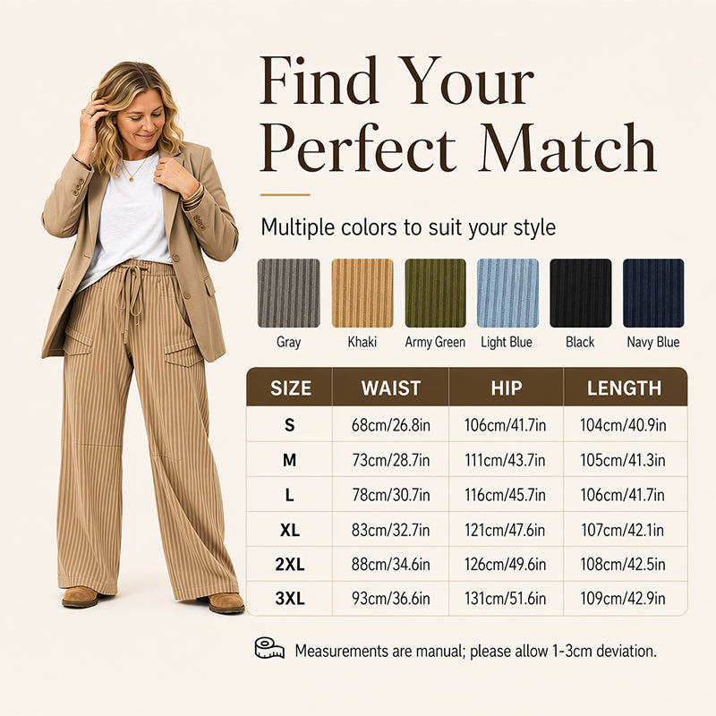 Women's Ribbed Drawstring Straight-Leg Trousers