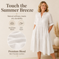 Women's V-Neck Button-Down Tiered Midi Dress
