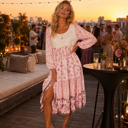 Women's Flowing Floral Print Dress