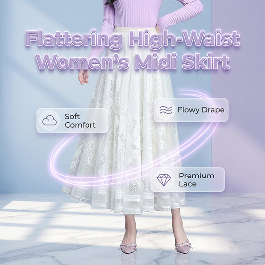 Women's Elegant High-Waist Midi Skirt
