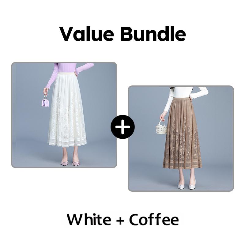 Women's Elegant High-Waist Midi Skirt