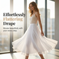 Pleated A-Line Mesh Midi Skirt
