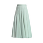 Pleated A-Line Mesh Midi Skirt