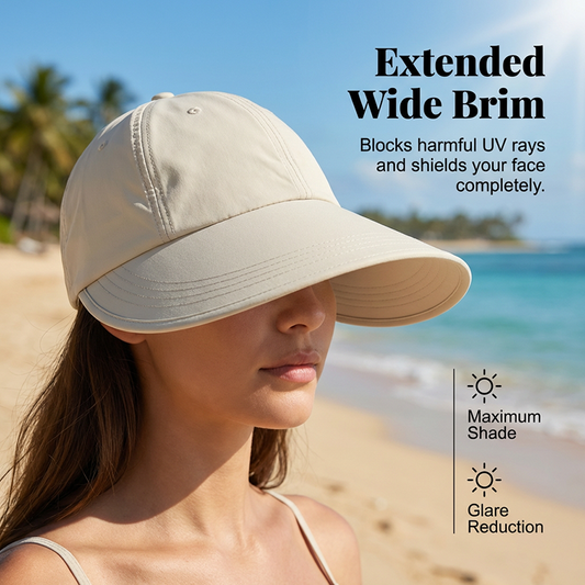Outdoor Wide Brim Baseball Sun Hat for Women