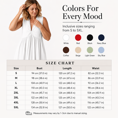 ✨🛍️Fresh Drop - V-Neck Pleated Dress with Side Pockets – Lightweight & Breezy for Beach Strolls or Brunch 🍃