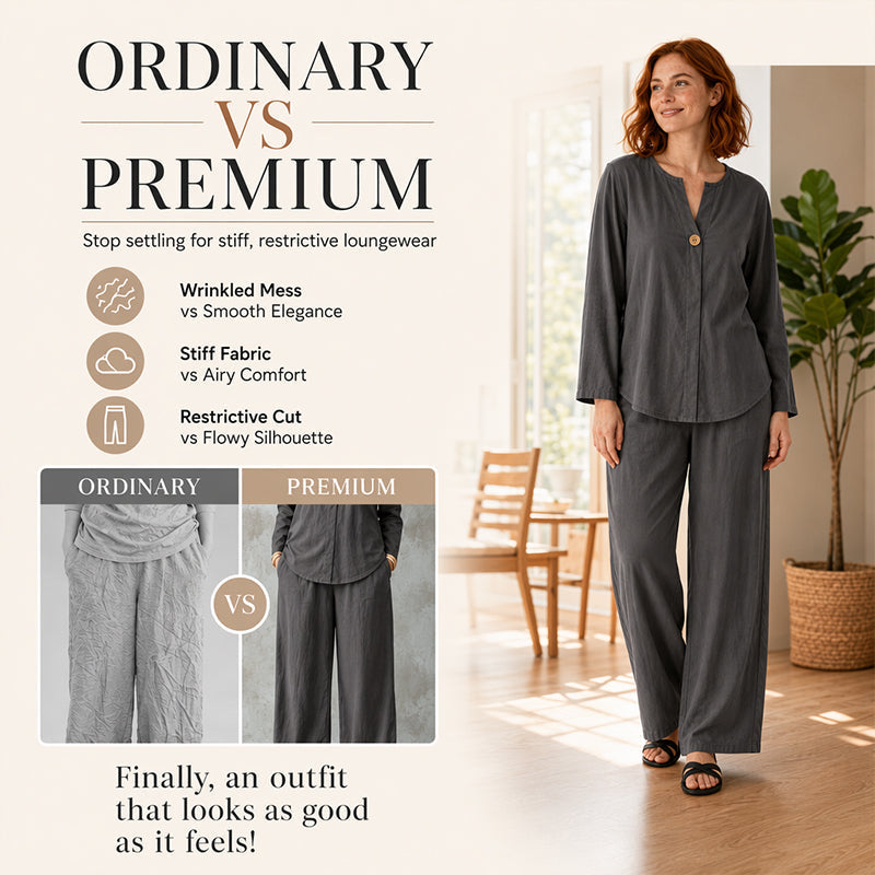 Women's Casual Shirt & Wide Leg Pants Set