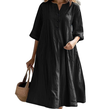 🏖️Summer Hot Sale 50% OFF🏝️👗Women’s Oversized A-Line Midi Dress with Pockets✨