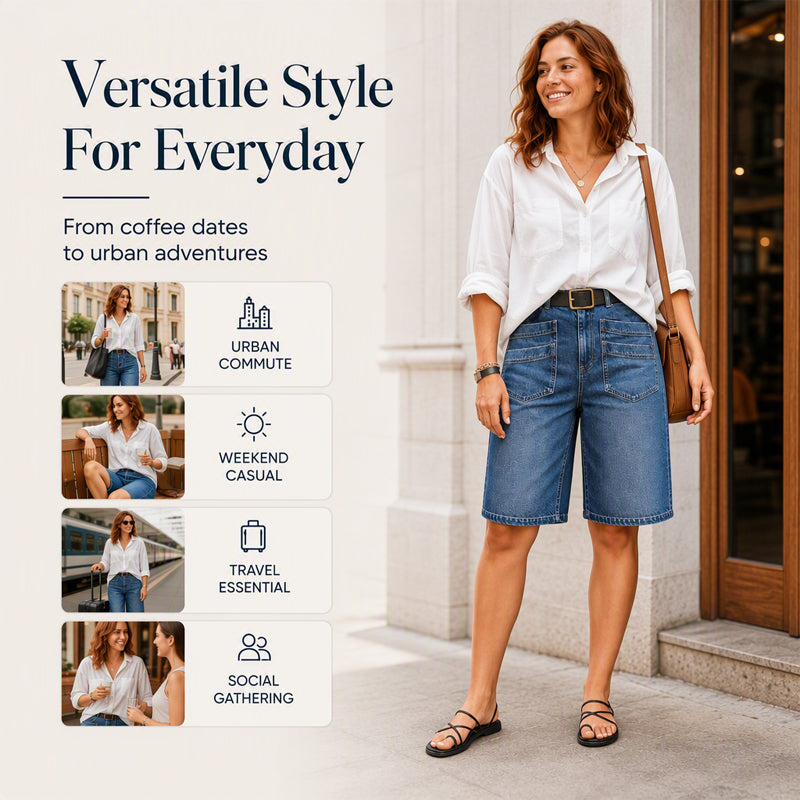 ⌛Limited-time offer-Women's Classic Straight-Leg Denim Crop Pants