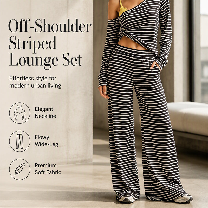 💖Latest Design💫 Casual Striped Set – Tank Top + Striped Top + Wide-Leg Pants
